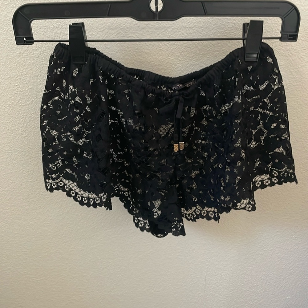 Lace black coverup shorts